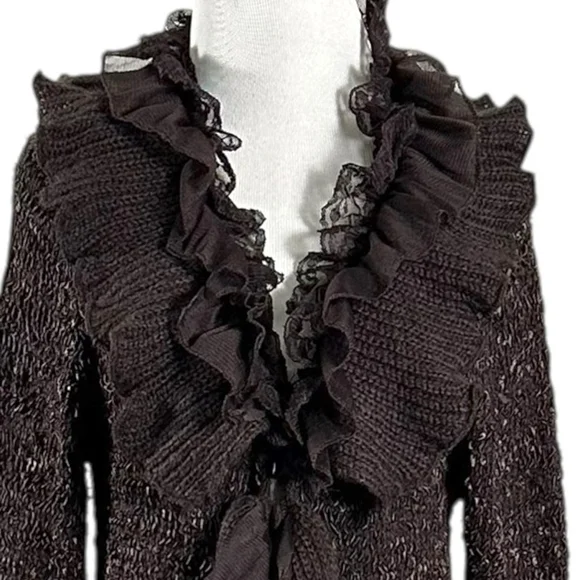 Pretty Angel Chocolate Ruffled Long Sleeve Dress - Picture 2 of 5